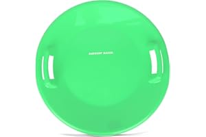 Slippery Racer Heavy-Duty Cold Resistant Downhill Pro Plastic Outdoor Winter Saucer Disc Snow Sled with Handles.