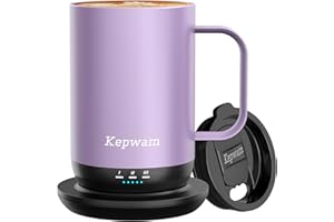 Kepwam Self-Heating Coffee Mug T1, 16oz Rechargeable Heated Coffee Mug, Smart Coffee Warmer Mug with App-Controlled,Advanced Temperature-Controlled Heating Coffee Gifts for Women Men Coffee Lover