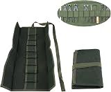 Yosoo Green Canvas Tool Roll Bag Organizer 60x42cm Portable Carrying Case for view 3