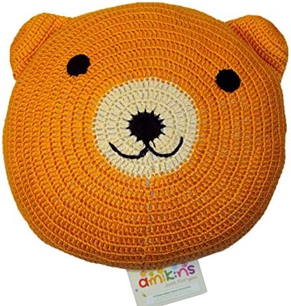 Play Pillow Kids Pillow The Perfectly Cute Pet Pillow Hand Made Top Quality Fun Pillow - Bear Orange, Cuddly Animal Pillow Cute Eco-Friendly Pals For All Ages, KidStyle by Amikins.