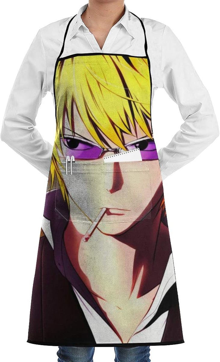Durarara!! Anime Adjustable Chef Bib Apron with 1 Pockets, Waterproof