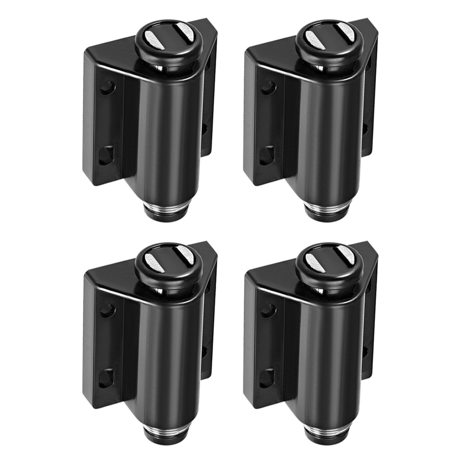 DTGN 46x29mm(LxW) Magnetic Touch Latch - 4 Pack - Good for Kitchen Cupboard Drawer Furniture - Plastic Catch Magnetic Push Open Latch - Black