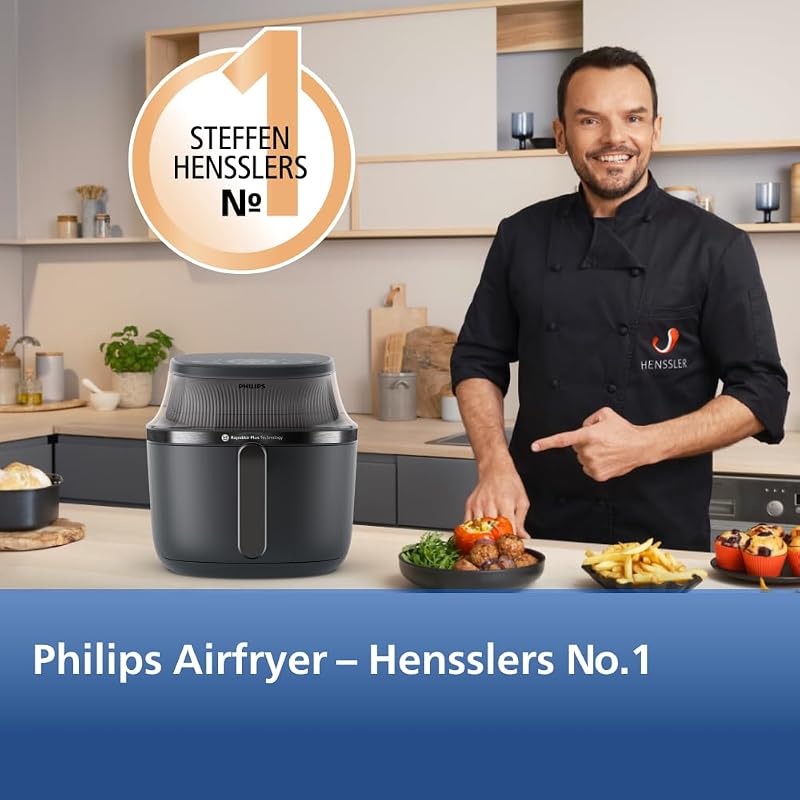 Airfryer 3000 Serie Heißluftfritteuse, Schwarz, 6,2L