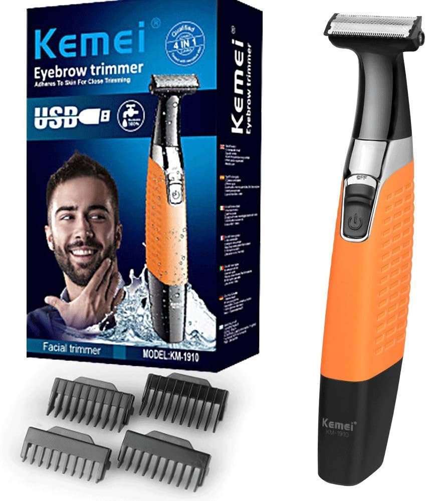 Electric Beard Trimmer for Men Facial Body Razor and Shavers USB Rechargeable Waterproof