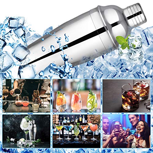 Cocktail-Set Cocktail-Shaker-Set mit Ständer, Edelstahl-Bar-Werkzeug-Set, Barkeeper-Kit mit Cocktailbuch, Heim-Bar… – Bild 7