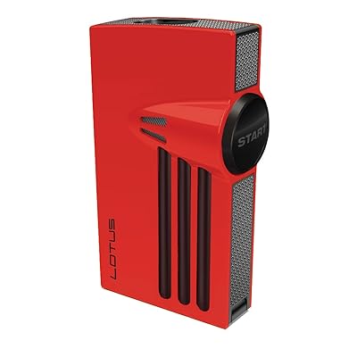 NEW LOTUS ORION L52 TWIN TORCH FLAMES CIGAR LIGHTER - RED&amp;BLACK