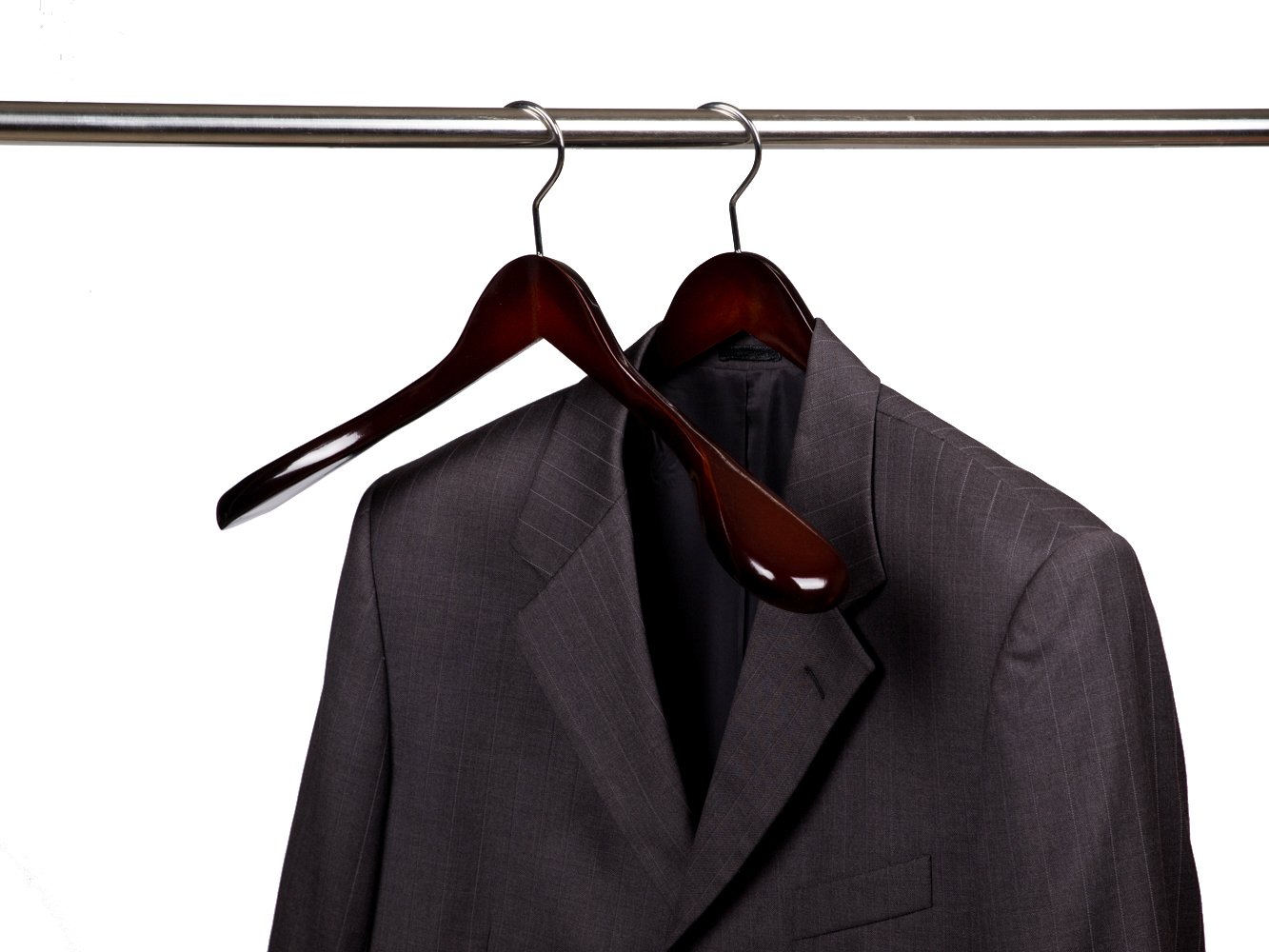 Quality Hangers Luxury Wooden ExtraWide Shoulder Suit Hangers, Wooden