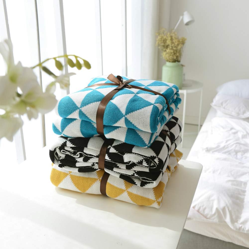 Mantas para cama Black MYLUNE HOME 100% Algodón Tejer Elegante Manta de