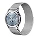 amBand Fully Magnetic Closure Clasp Mesh Loop Milanese Stainless Steel Metal Replacement Band Bracelet Strap for Men's Women's Watch ,Silver 20mm