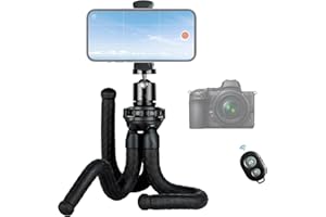 Fotopro Flexible Tripod Mini Tripod for Phone with Remote 360 Ball Head Tripod for Camera, DSLR Aaction Camera Black