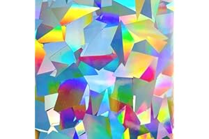 Rainbow Symphony – Rainbow Suncatcher Window Film, Diffraction Window Film, Stained Glass Window Cling, Holographic Prismatic Film, Crystal Pattern, 12" X 18", Made in USA