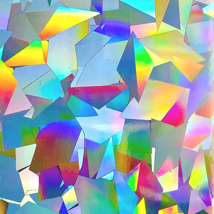 Rainbow Symphony- Rainbow Suncatcher Window Film, Crystal Patterned Window Clings, 12" X 18" Panel, Made in USA