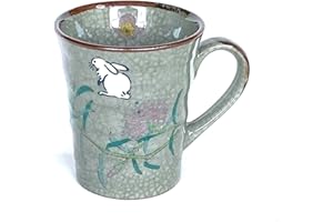 Kutani hyakkaen kutani ware mug rabbit & cherry blossom nadesico feat decorated base inside picture