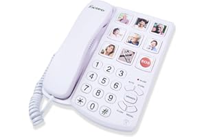 Excelltel Big Button Phone for Seniors, Corded Landline Telephone with Handsfree Function and 9 Groups of Memory, One-Touch Dialling,Suitable People with Vision Disorders/Hearing Damage (EX-LD-858HF)
