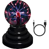 RioRand 3-Inch Plasma Ball Lamp Light Touch Sensitive Nebula Sphere Globe Novelty Toy - USB or Battery Powered