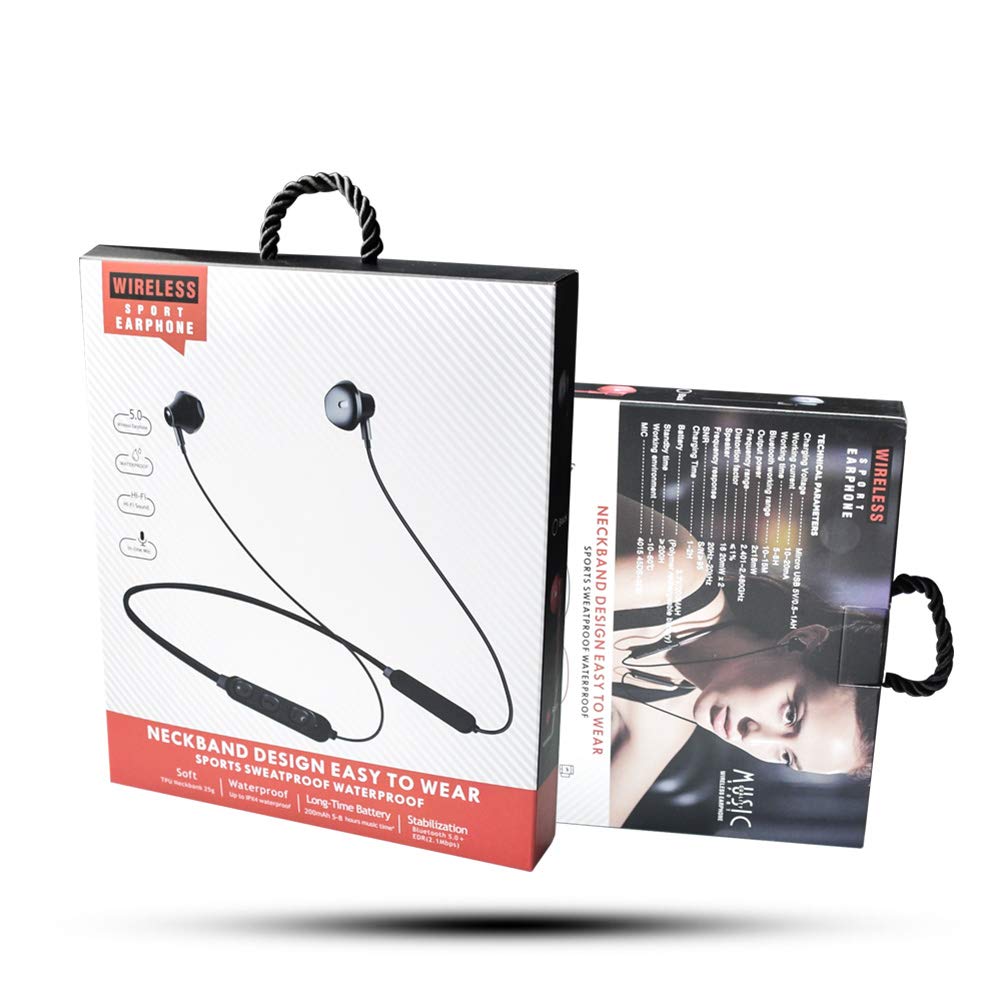 BT3130 Bluetooth 4.1 Headset Wireless Earphone with Microphone Volume Adjustable for iPhone Xiaomi Android iOS Device Call/Music (Black)
