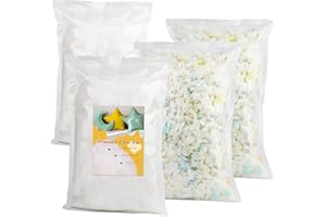 KGXULR Fiber Fill, 400g/14.1oz Polyester Fiber Fill, 400g/14.1oz Bean Bag Filler Foam, High Density Foam Fill Fiber, Fluff Stuffing Fiber and Shredded Memory Foam Filling for Dolls DIY, Pillows (800g)