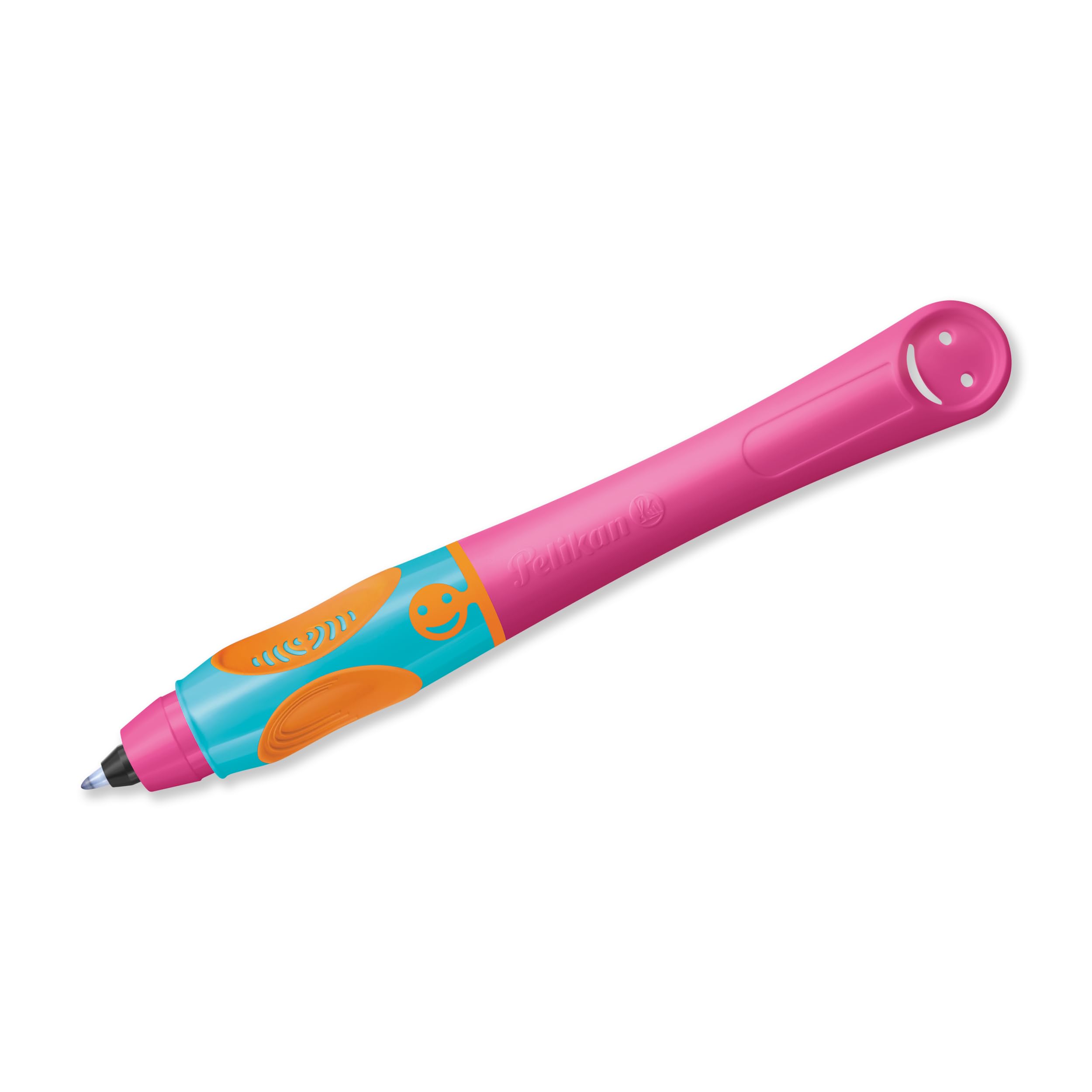 Pelikan Griffix Right-Handed Ink Pen, Ergonomic Rollerball for Children, Refillable Blue Ink, Lovely Pink
