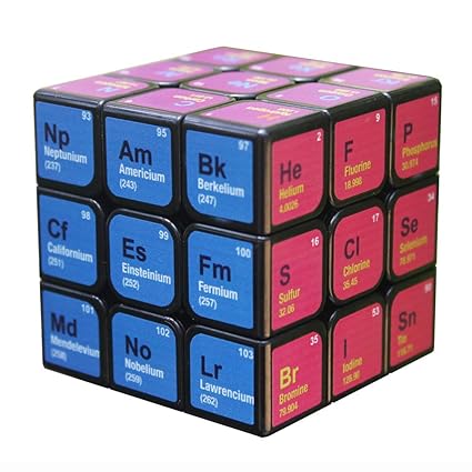 Alician 3x3x3 Magic Cube Periodic Table Printing Puzzles Toy for Kids