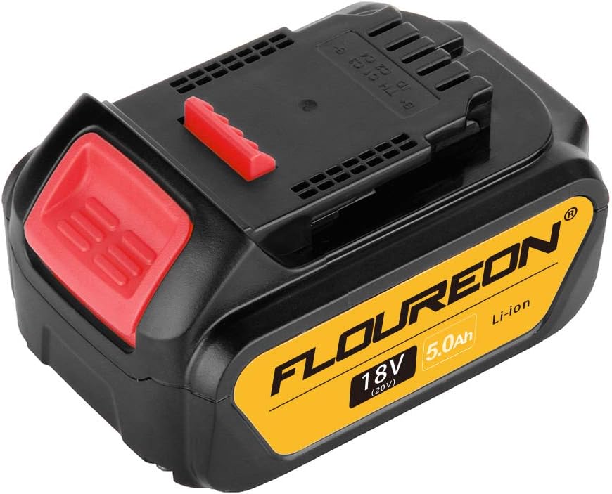 FLOUREON Replacement Dewalt 18v Battery 5.0Ah Li-ion Battery for DEWALT 18V DCB200, DCB181, DCB182, DCB184 DCD780 DCD785…