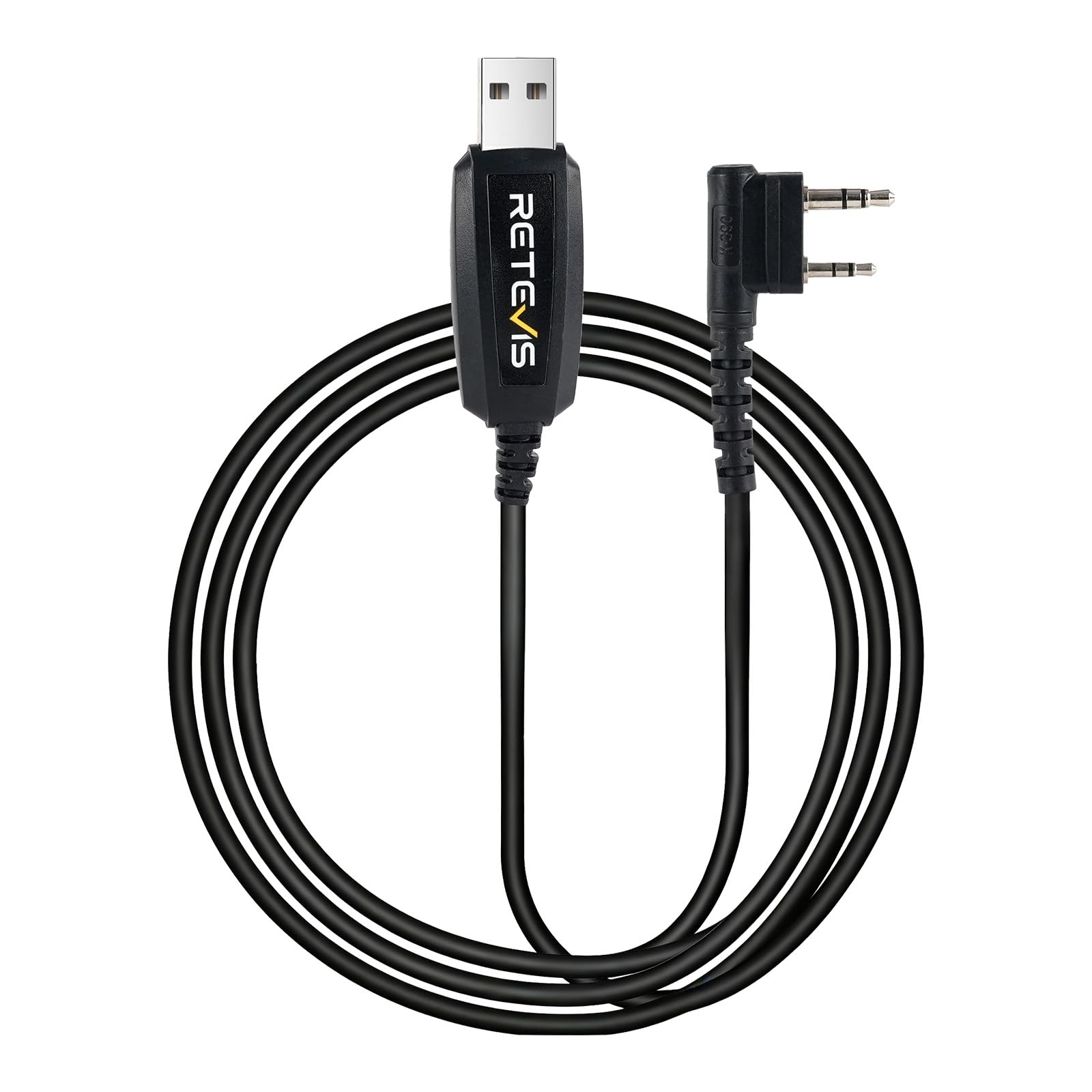 Retevis Walkie Talkie USB Programming Cable Compatible with Two Way Radio RT3S RB20 TYT MD-380 MD-UV390 DMR Walkie Talkie Digital 2 Pin Radio Programming Cable (1 Pcs)