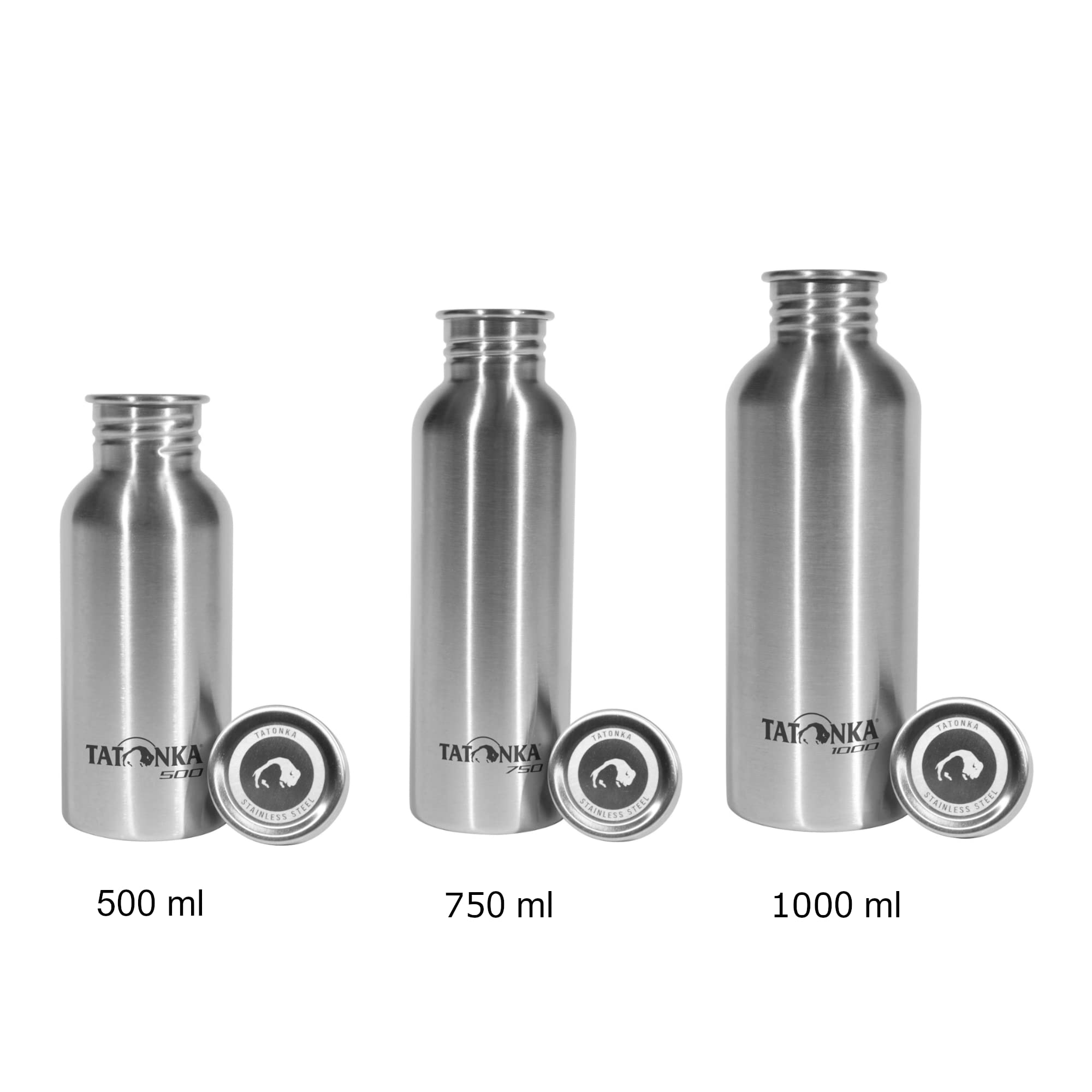 Tatonka Edelstahl Trinkflasche Steel Bottle Premium 0,5l - Bruchsichere Wasserflasche mit Edelstahl-Schraubverschluss - spülmaschinenfest und BPA-frei (500ml) 3