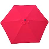 BELLRINO DECOR Replacement Sunset RED Strong &amp; Thick Umbrella Canopy for 9ft 6 Ribs Sunset Red (Canopy Only)