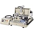LiFuJunDong 4 Axis USB CNC6040 Router Engraving Machine 3D Milling Machine w/Controller 110V 1.5KW VFD Water-cooling Router Engraving Machines for Metal, Wood, Glass and Plastic