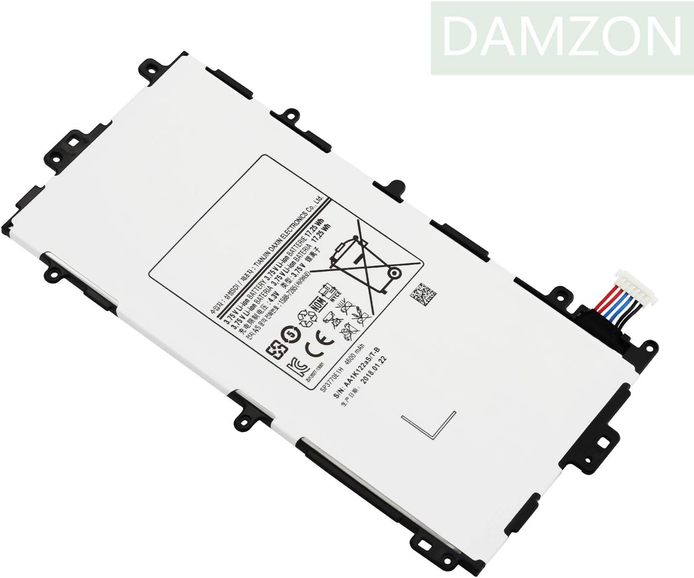 DAMZON 3.75V 4600 mAh SP3770E1H Laptop Tablet Battery Replacement for Samsung Galaxy Note 8.0 SGH-I467 GT-N5110 GN-5120 SGH-I467 Series Tablet