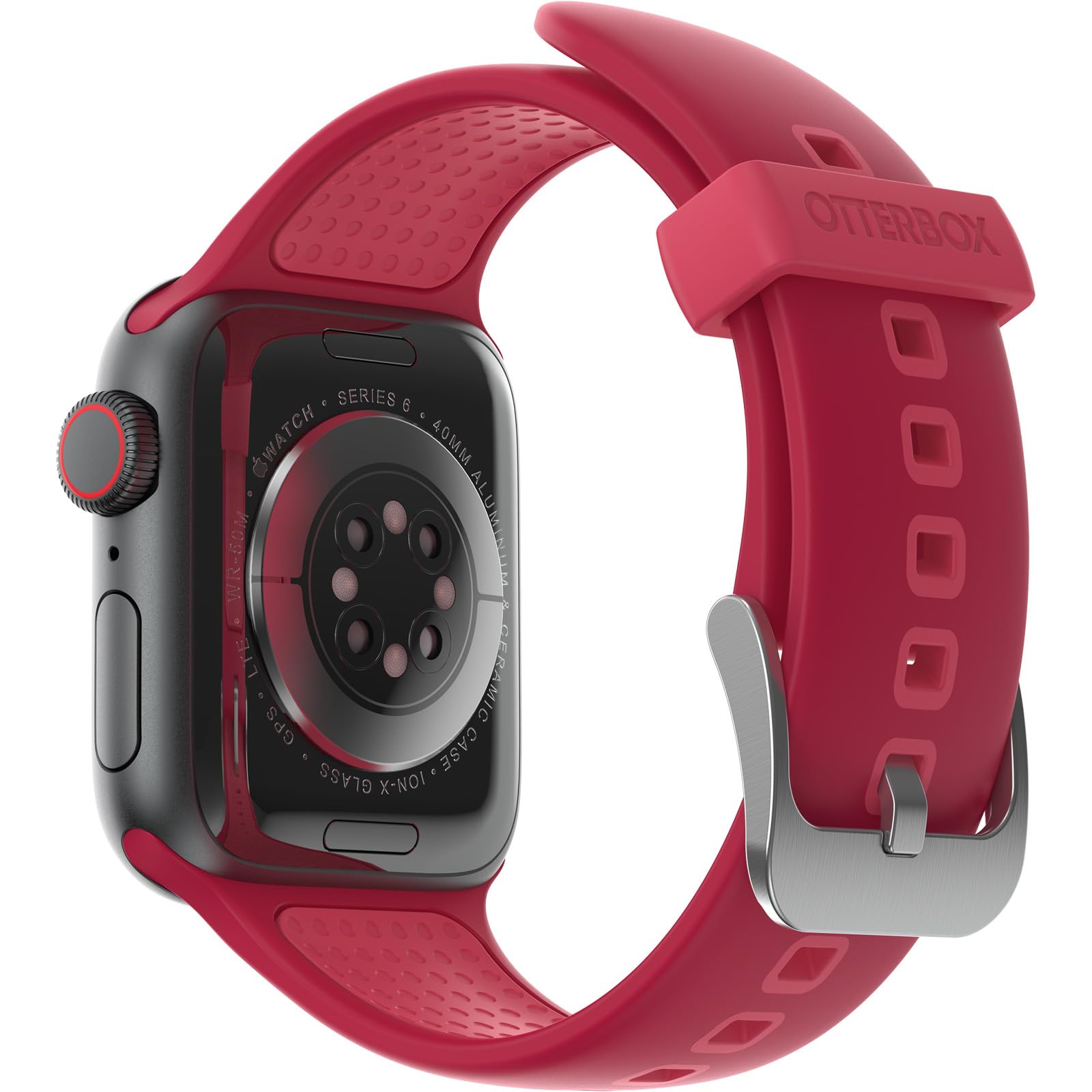 OtterBox All Day Watch Band for Apple Watch 40/41/42mm, Replacement Durable Soft Touch Silicone Strap for Apple Watch, Red — image 1