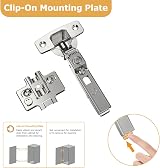 Furniware 10 Pcs Soft Close Cabinet Hinges 4D Adjustable Nickel Plated view 3