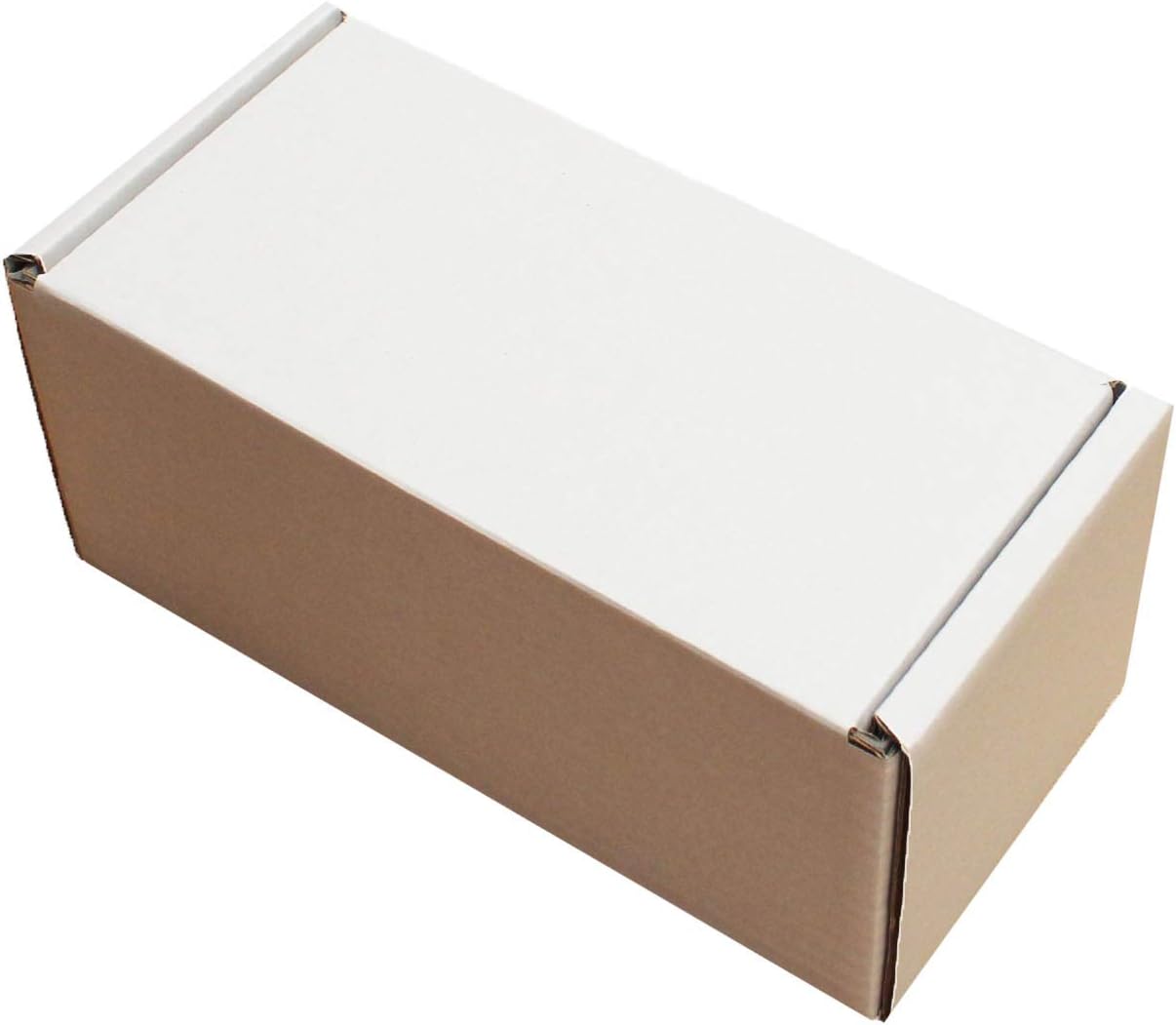 WHITE OR BROWN SHIPPING CARDBOARD BOXES POSTAL MAILING GIFT PACKET SMALL PARCEL (8" x 4" x 4", WHITE, 50)