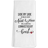 DNEULYR Aunt Gifts Kitchen Towels, Gifts for Aunts from Niece Decorative Hand Towels for Bathroom, Auntie and Niece Gift Dish Tea Towels for Kitchen Decor, 16x24 Inch