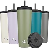 Konokyo 26 OZ Insulated Tumbler with Lid and 2 Straws Stainless Steel Water Bottle Vacuum Travel Mug Coffee Cup,ArmyGreen