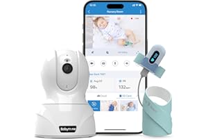 Babytone Baby Monitor - Smart Sleep Sock & 2.5K HD Camera, Track Heart Rate and Movement, Cry/Motion Detect, Two-Way Audio and Night Vision Baby Monitor with APP