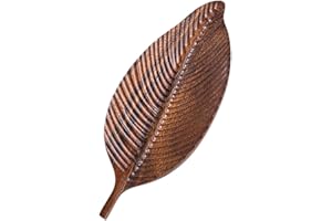 IEUDNS Wooden Serving Tray Snack Holder Leaf Shape Dessert Display Platter for Living Room