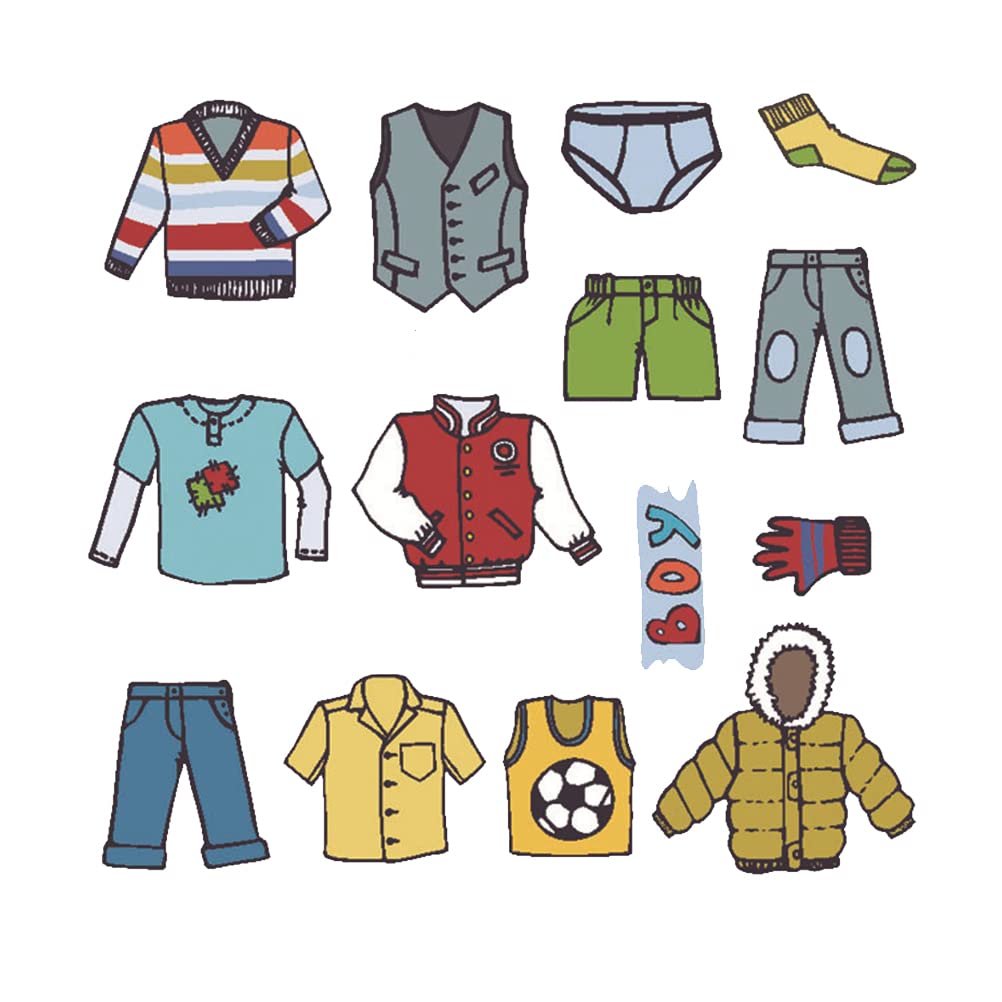 TOYANDONA 1 Sheet Boy Clothing Decals, Removable Clothes Classification Label Stickers for Wardrobe or Drawer Organizing
