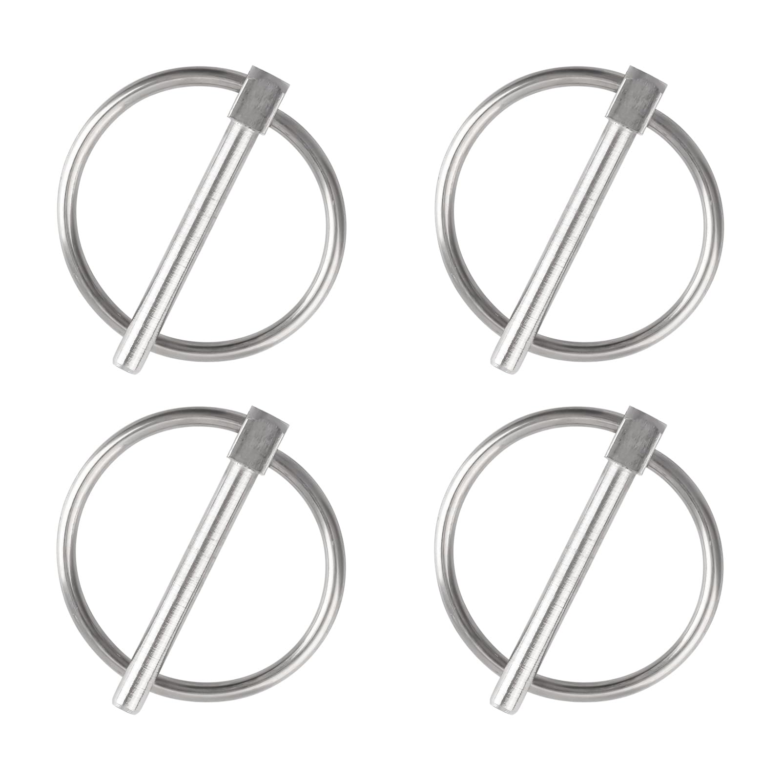 INCREWAY 4PCS Stainless Steel Round Safety Pins, Dia 4.5mm Lynch Pins for Track, Farm, Lawn