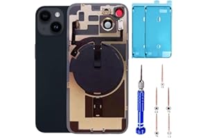 ZVB 14 Back Glass Replacement Kit with Plate & Flex Cable and All Parts, Midnight, 6.1 Inch for iPhone 14 Back Cover Glass, with Repair Tools (Midnight)