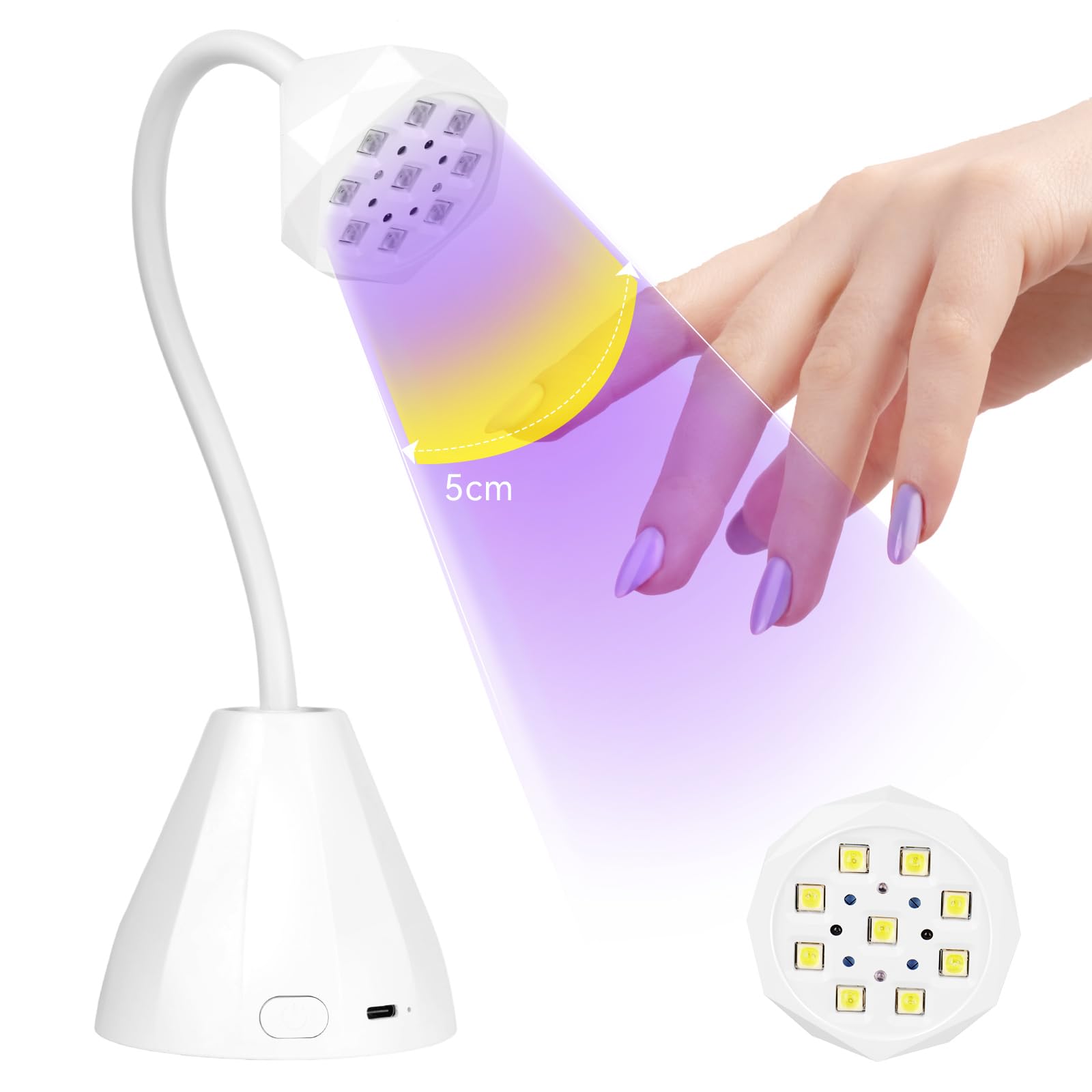 SAVILAND Rechargeable U V Lamp for Gel Nails: 27W Smart Sensor U V Nail Lamp Portable 10s Flash Cure Nail Lamp for Gel Nails Mini Fast Dry LED Nail Lamp Nail Dryer Nail Artist Travel Home Use
