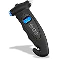 JUSTTOP Digital Tire Pressure Gauge, with Safety Hammer Multi-Function LCD Digital Display Car Tire Pressure Sensing System, Car Window Breaker, Seatbelt Cutter, Black