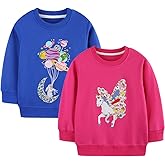 VZF Toddler Girl Sweatshirt Crewneck Long Sleeve Shirt Girls Fall Pullover Tops Clothes