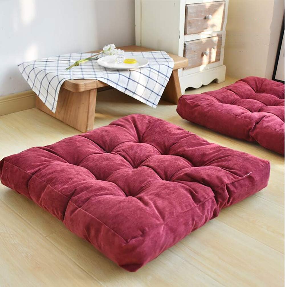 Seat cushion Almohada De Piso Cuadrada Sólida,Tufted Espesar Pana