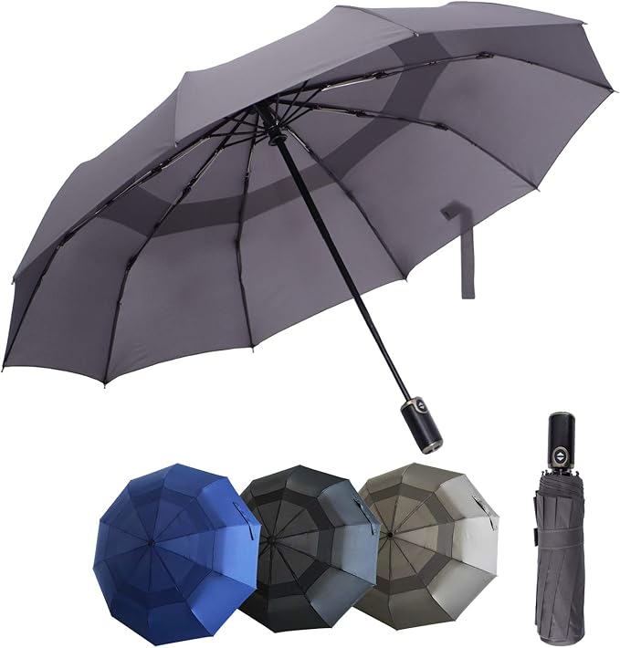 Double Vented Windproof Travel Umbrella Compact, Folding Umbrella