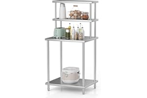 30"x24" Stainless Steel Work Table with 2-Tier Adjustable Overshelves, Commercial Prep Table for Kitchen, Restaurant, Garage,