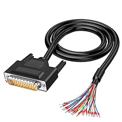 Jienk 6.56Ft 24AWG DB25 Male RS232 25Pin Serial