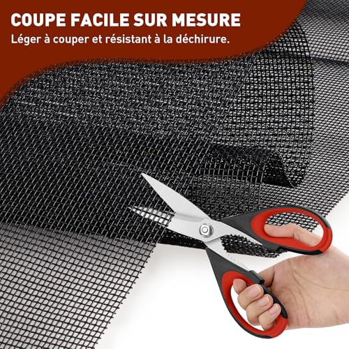 HOFUDON Mosquito Net Window Cat 250 x 120 cm, Reinforced Fibreglass | Extra Thick Mosquito Net Roll, Durable Fibre, Anti-Insect Netting, Adjustable, for Doors, Windows, Garden – Black