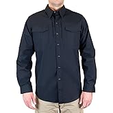LA Police Gear Men's Long Sleeve Battle Rattle Stretch Field Shirt, Tactical Button Up Ripstop Uniform Shirt for Men