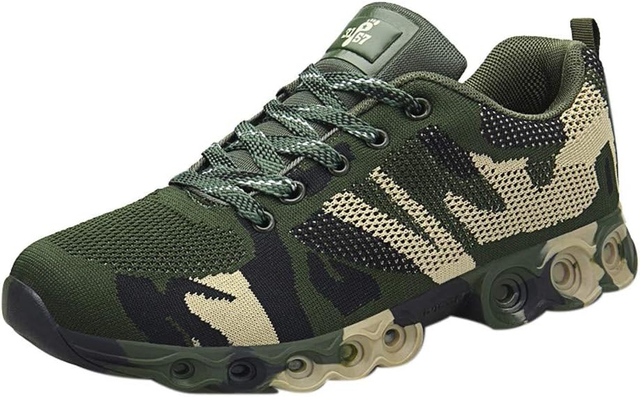 Tootu Men Camouflage Shoes,Comfortable Soft Lace-Up Sneaker Running Shoes