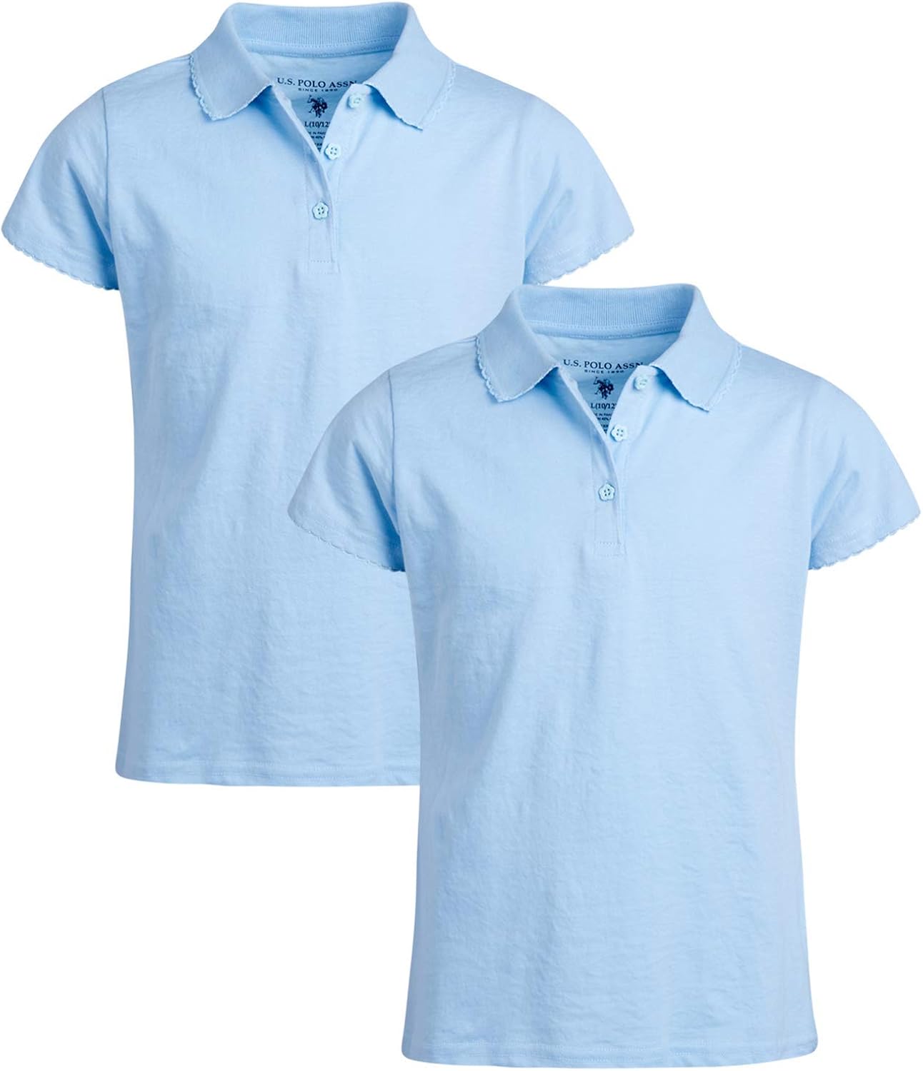 U.S. Polo Assn. Girls' School Uniform Shirt – 2 Pack Short Sleeve Polo T-Shirt (Little Girl/Big Girl): Clothing